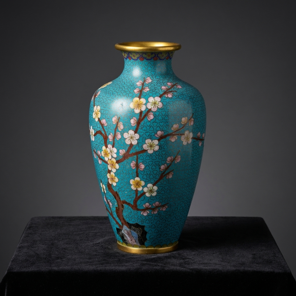 Blossom vase, lapis ground