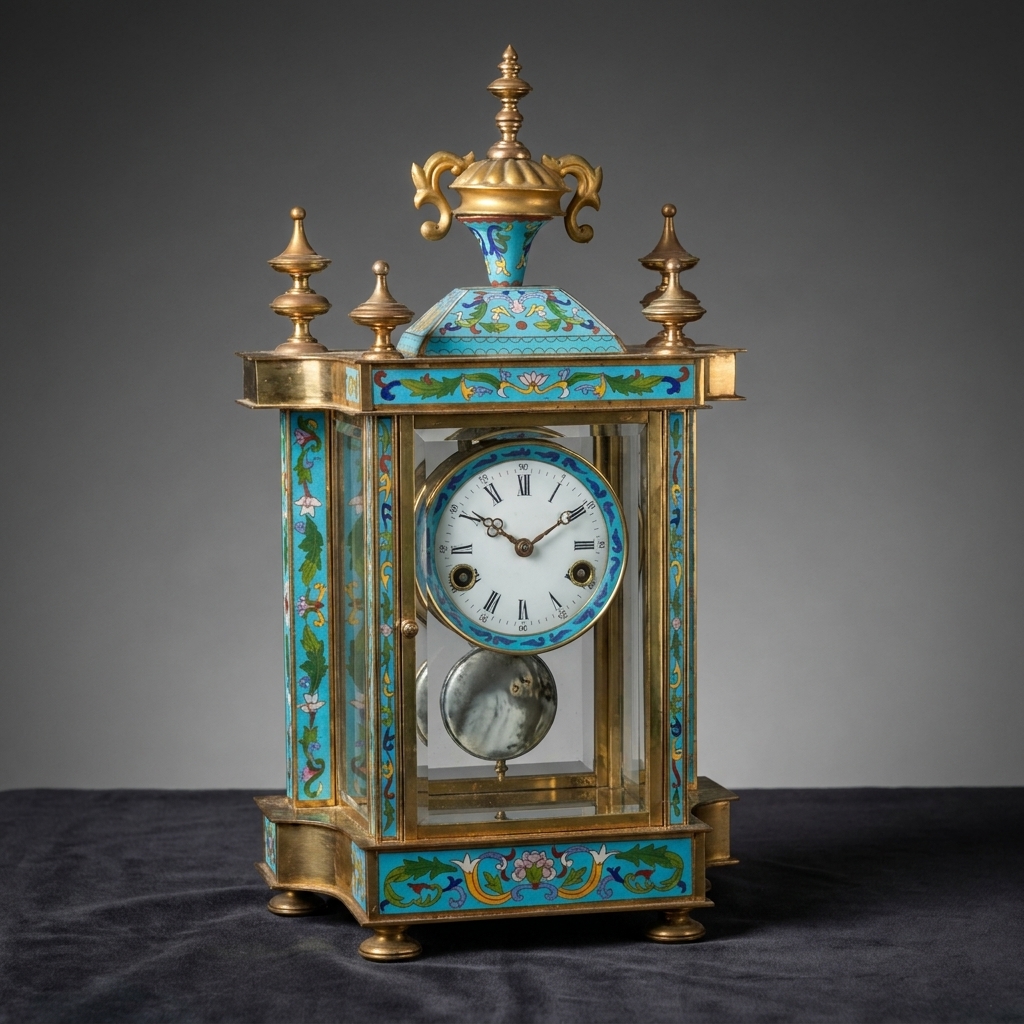 Cloisonné mantel clock