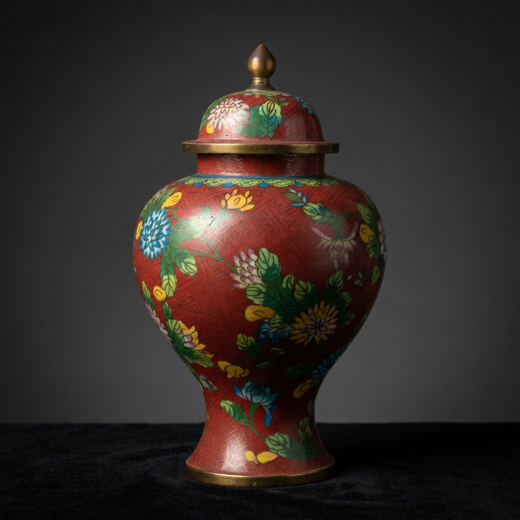 Cloisonné ginger jar